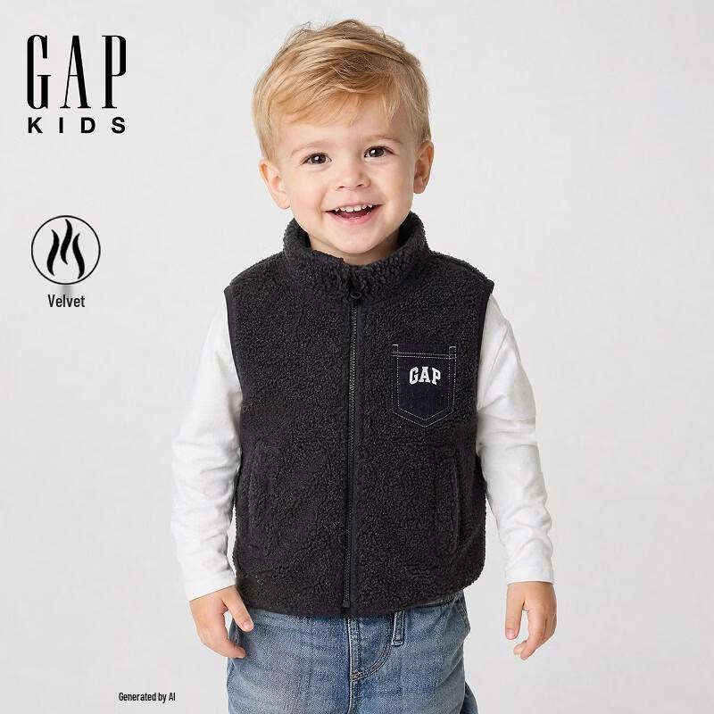 Gap Мужской жилет с карманами в стиле пэчворк из искусственного мутона
