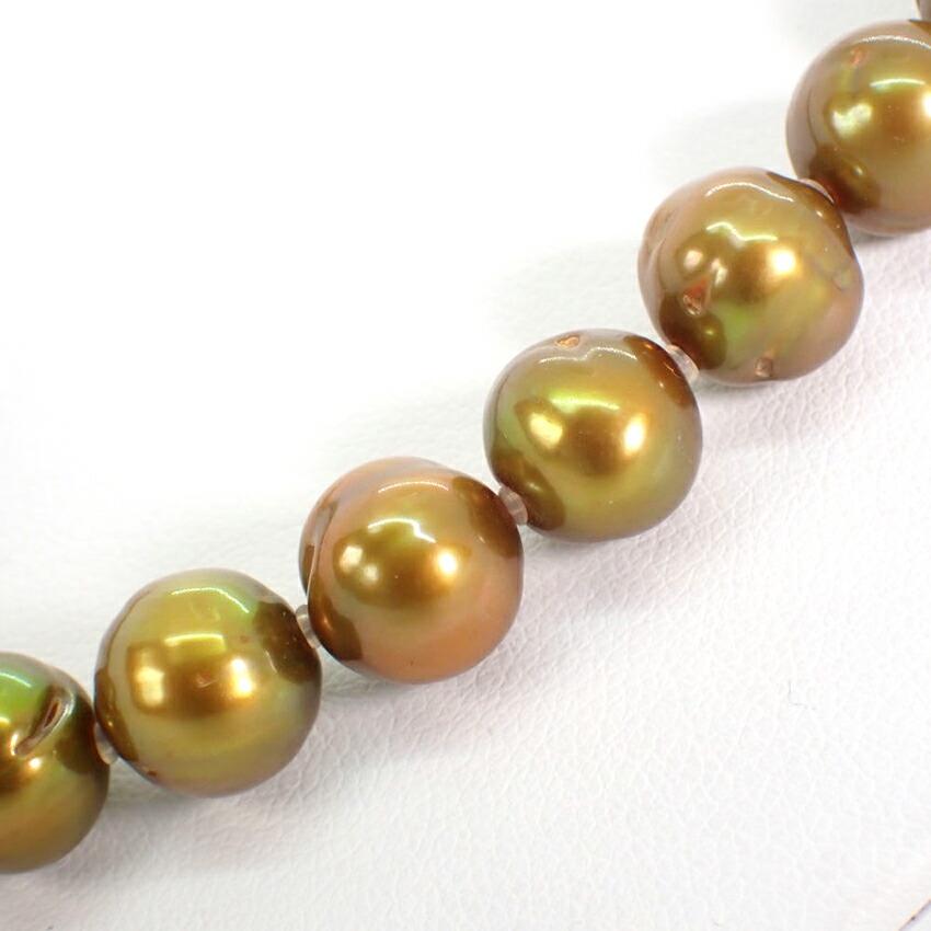 [Б/у] Ожерелье из пресноводного жемчуга с переливающимся жемчугом [m1-2]