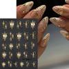 Xiaomi 2pcs Shiny Y2K Golden Heart Star With Rhinestones 3D Nail Art Stickers Decals Adhesive Sliders Nail Charms Decorations Manicure