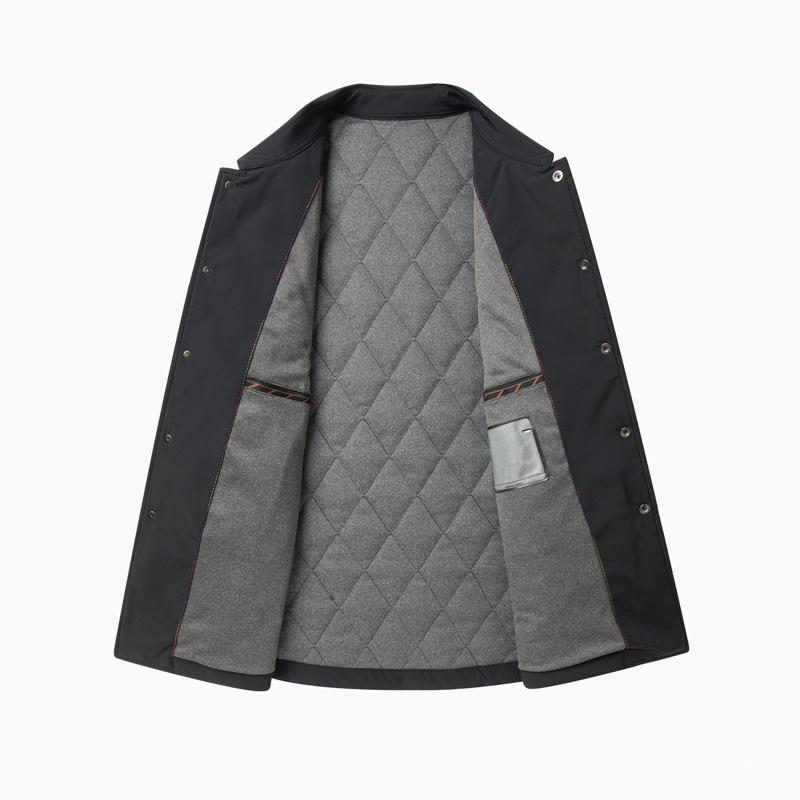 Осенне-зимняя куртка из шелковицы с подкладкой и лацканами для среднего возраста, легкая повседневная одежда с хлопковой подкладкой, теплая куртка