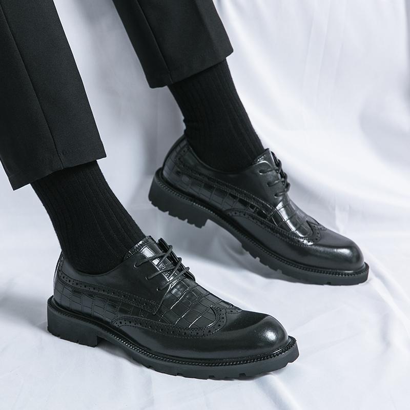 Классические фирменные мужские туфли-броги на шнуровке с массажной подошвой, мужские туфли-оксфорды, универсальные кожаные деловые туфли, бесплатная доставка