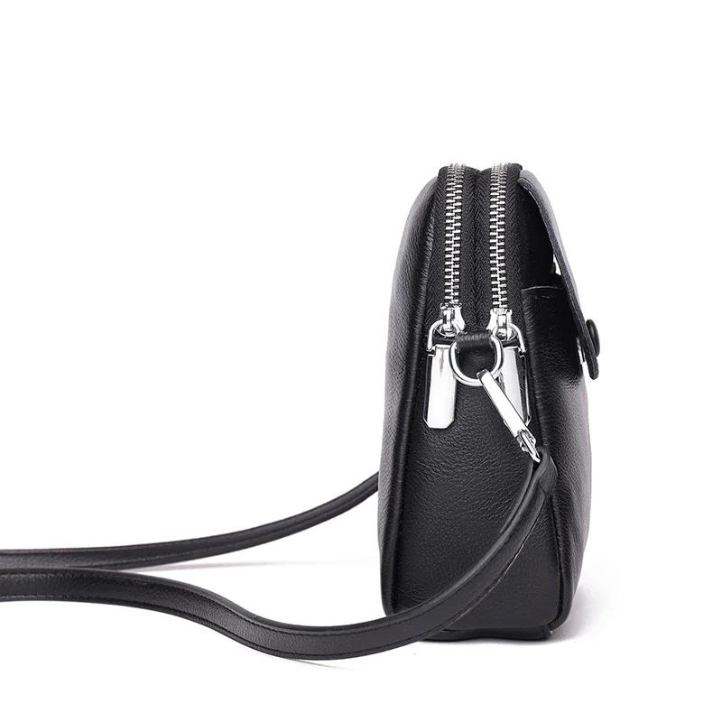 Women's Genuine Leather Bag High-Quality Phone Bag Luxury Shoulder Crossbody Messenger Bag Multi-Layer Pockets