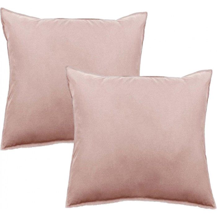 Lot de 2 taies d'oreiller Palace pur coton teint lavé 63 fils/cm² Vent du sud - Palace Rose - Lot de 2 taies d'oreiller 65 x 65 cm