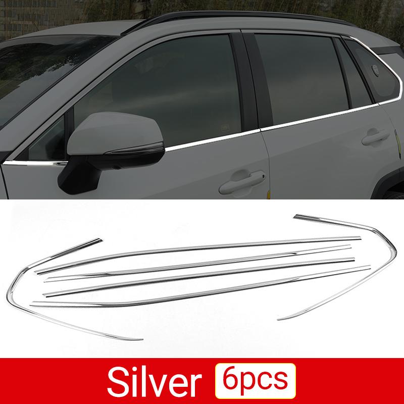 For Toyota RAV4 XA50 2019 2020 2021 2022 2023 2024 RAV 4 Hybrid Stainless Car Pillar Posts Window Molding Cover Trims Stickers