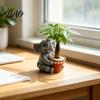 Outdoor Plant Pot Cute Elephant Planter, Small Animal Flower Pot, Weatherproof Indoor Waterproof Cactus Air Holder for Home Office Desktop Decor