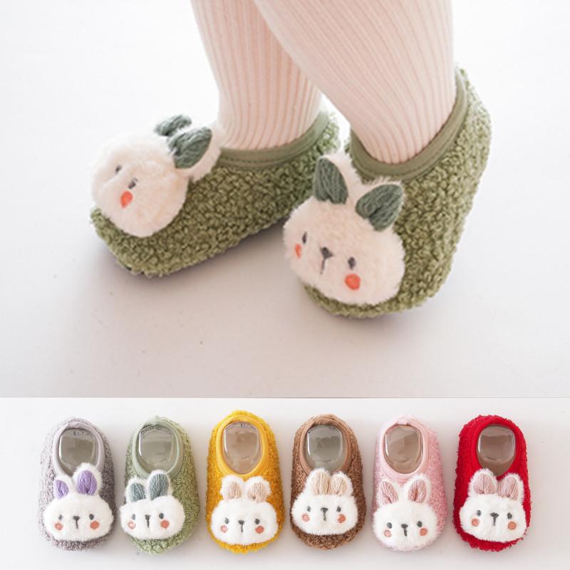 Warm Plush Baby Slippers Autumn Winter Toddler Floor Sock Shoes Boy Girl Children Soft Anti-slip Walking Shoes Indoor Kids Shoes