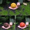 Garden Decoration Resin Small Snail Figurine Cute Animal Kawaii Snail Model Simulation Creative Mini Ornament Outdoor