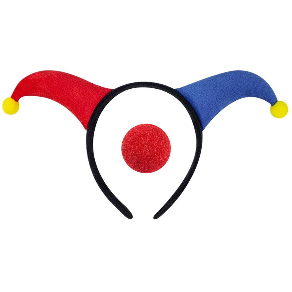 Colorful Clown Headband With Nose Set Costume Cosplay Accesories For Carnival Birthday Parties And Dress Up Event