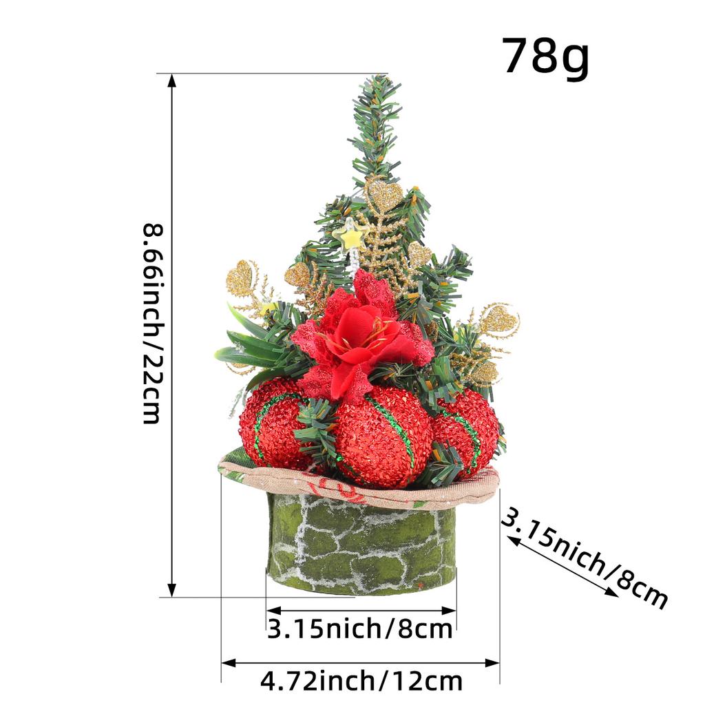 New Mini Christmas Ball Pine Needle Tree Ornament Christmas Desktop Simulation Christmas Tree Decorations Small Gifts