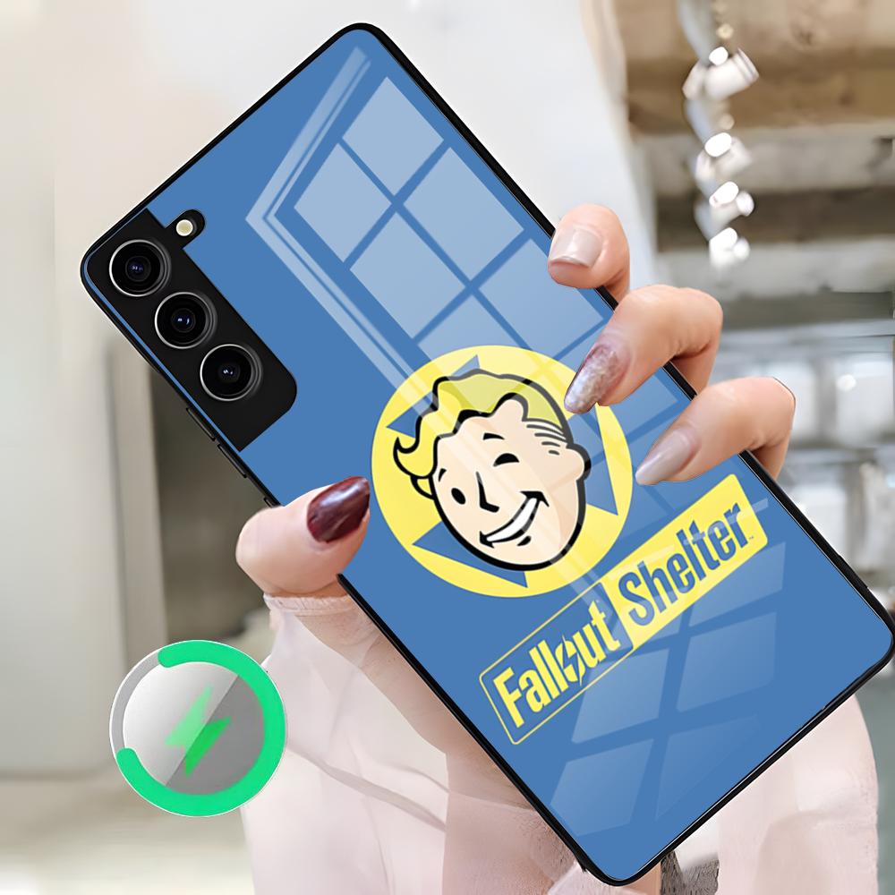 Чехол для телефона F-Fallouts Vault для Samsung S26 Ultra S25 Edge S23 S22 S21 S20 Ultra Plus S24 Fe A25 Магнитная стеклянная крышка