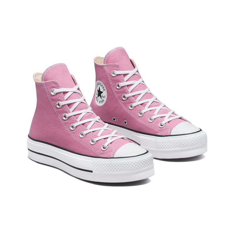 Converse Chuck Taylor All Star Lift High Удобные и Универсальные Прочные и Дышащие и Легкие Высокие Кеды из Канваса Женские Розовые