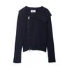 Zip-Up Rib Knit Fashion Cardigan Women Street Style 2025
