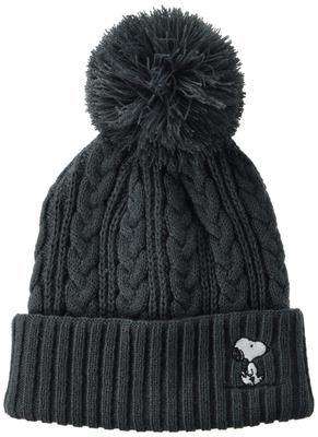 Вязаная шапка PEANUTS Bonbon Snoopy черная [Anshapeau] 475-1021 56,5~58,5 см