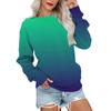 Women's Hoody Fashion Gradient Color Print Sweatshirts Long Sleeved Casual O Neck Hoodies Female Tops