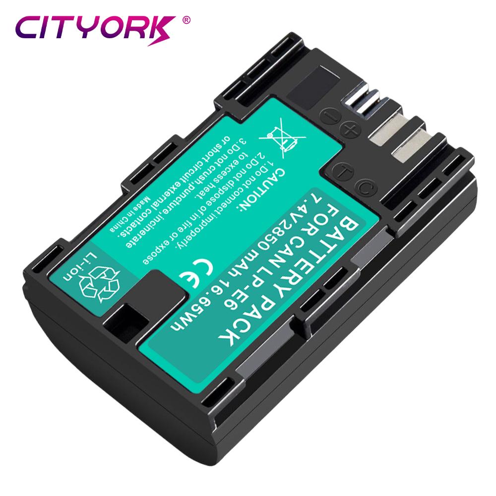 Cityork Lp e6 LP-E6 аккумулятор 2000 мАч + ЖК-двойное зарядное устройство для камеры Canon EOS 5DS R 5D Mark II 5D Mark III 6D 7D 70D 80D