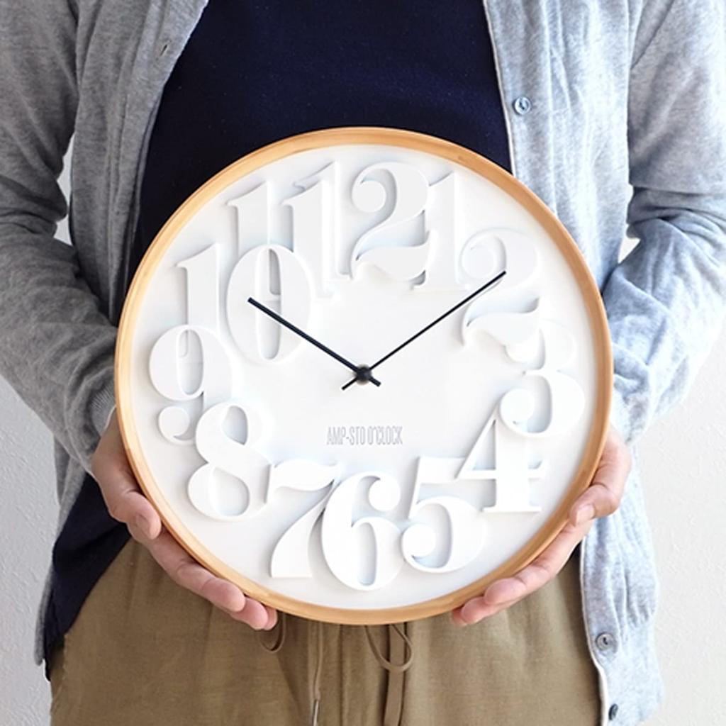 AMPERSAND FACTORY Настенные скандинавские настенные часы No Step Type, деревянные, часы, тихие, стильные, стеклянные, (AMP-C038)