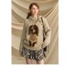Lazy Style Embroidered Coat Sweater Women Autumn Winter New Round Neck Loose Thick Foreign Style Top