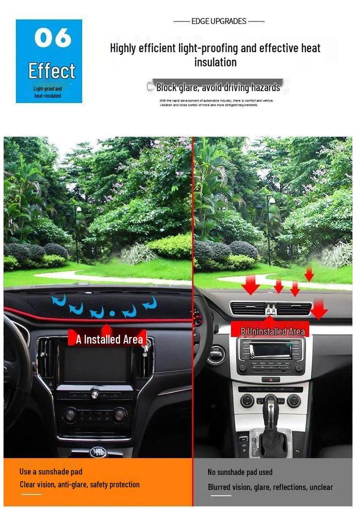 Baojun 730 Противобликовая накладка на центральную консоль и панель приборов: Термоизоляция и защита от солнца Автомобильный аксессуар для интерьера