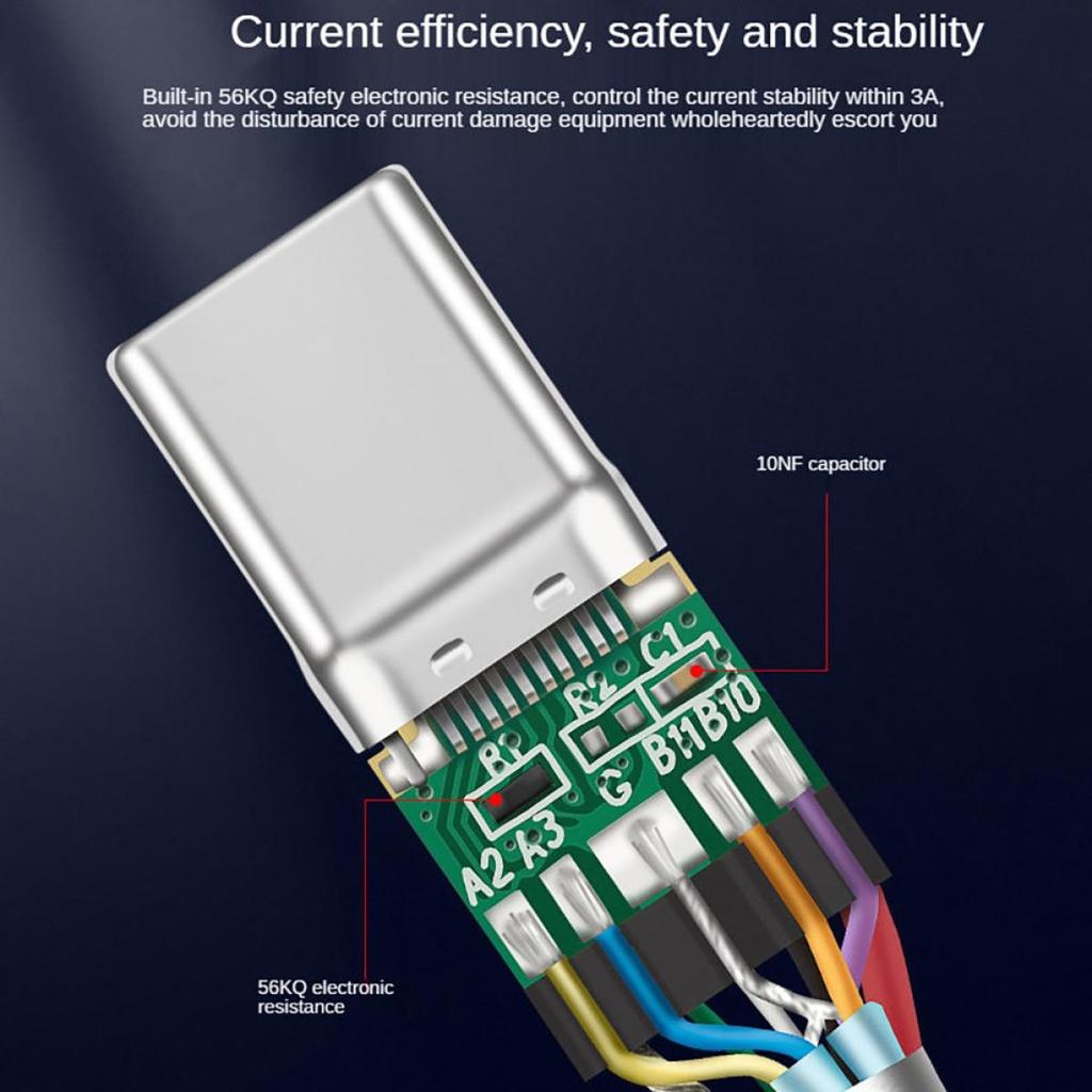 USB 3.2 Кабель с передачей данных 10 Гбит/с, USB A на USB Type-C, 60 Вт Power Delivery, Совместимость с Quick Charge 3.0