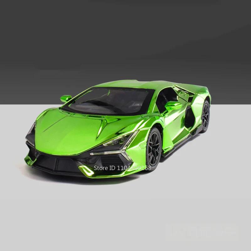 1:Масштаб 1:24 Модель автомобиля Lambor Revuelto FKP37 Игрушка Металлический литой корпус Звук Свет Механизм оттяжки Модели автомобилей Симуляция для Коллекции Мальчиков