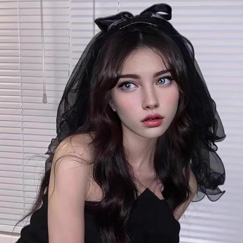 1 шт. бант на голову невесты из марли женская мода свадебная короткая фата тюль два слоя свадьба с гребнем для волос брак