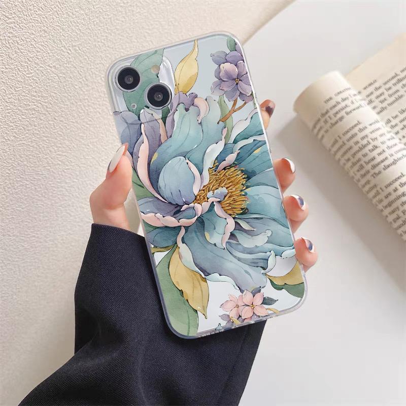 Винтажный прозрачный чехол для телефона с цветами для iPhone 12 11 13 Pro Max Mini 14 Pro Max Plus 7 8 Plus SE2 X XR XS, задняя крышка с бабочкой и растением