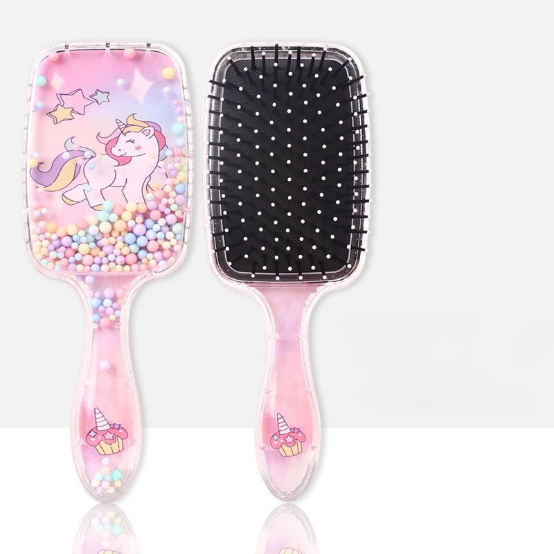 Kawaii щетка для волос для маленьких девочек, расческа для волос с милыми животными, пандой, единорогом для детей, массажная расческа на воздушной подушке, инструмент для ухода за волосами для девочек