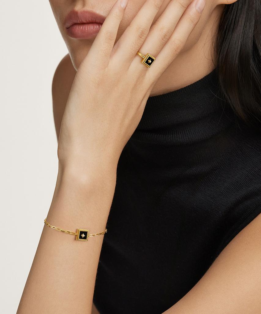 Lola Rose Gallery Black Onyx Layered Women'S Chain Bracelet