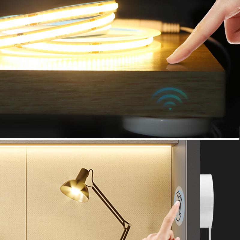 USB 5V COB Светодиодная лента с ручным датчиком движения и сенсорным переключателем затемнения Светодиодная лента 1M-5M Освещение кухни для спальни