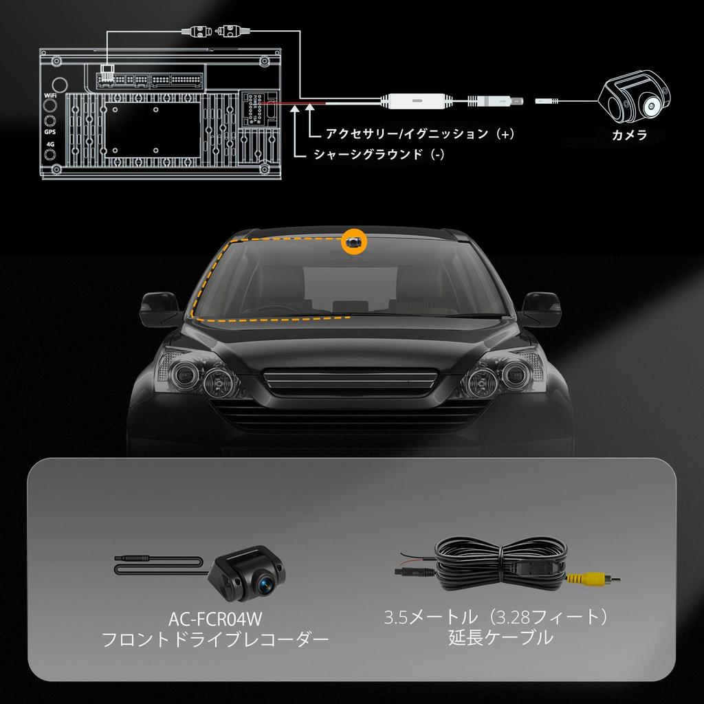 ATOTO AC-FCR04W Камера передней записи 1080P, 3 кадра HDR, Широкий угол обзора 135°, Водонепроницаемость IP60, Совместима только с сериями S8 MS/UN/PN