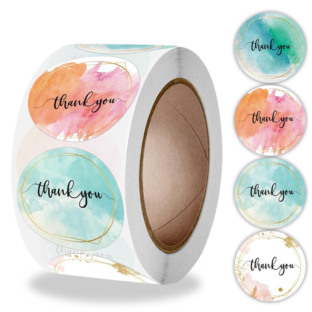 100-500 Pcs Thank You Stickers Adorable Pink Gold Labels for Small Business or Wedding Gift Decor Sticker Stationery Supplies