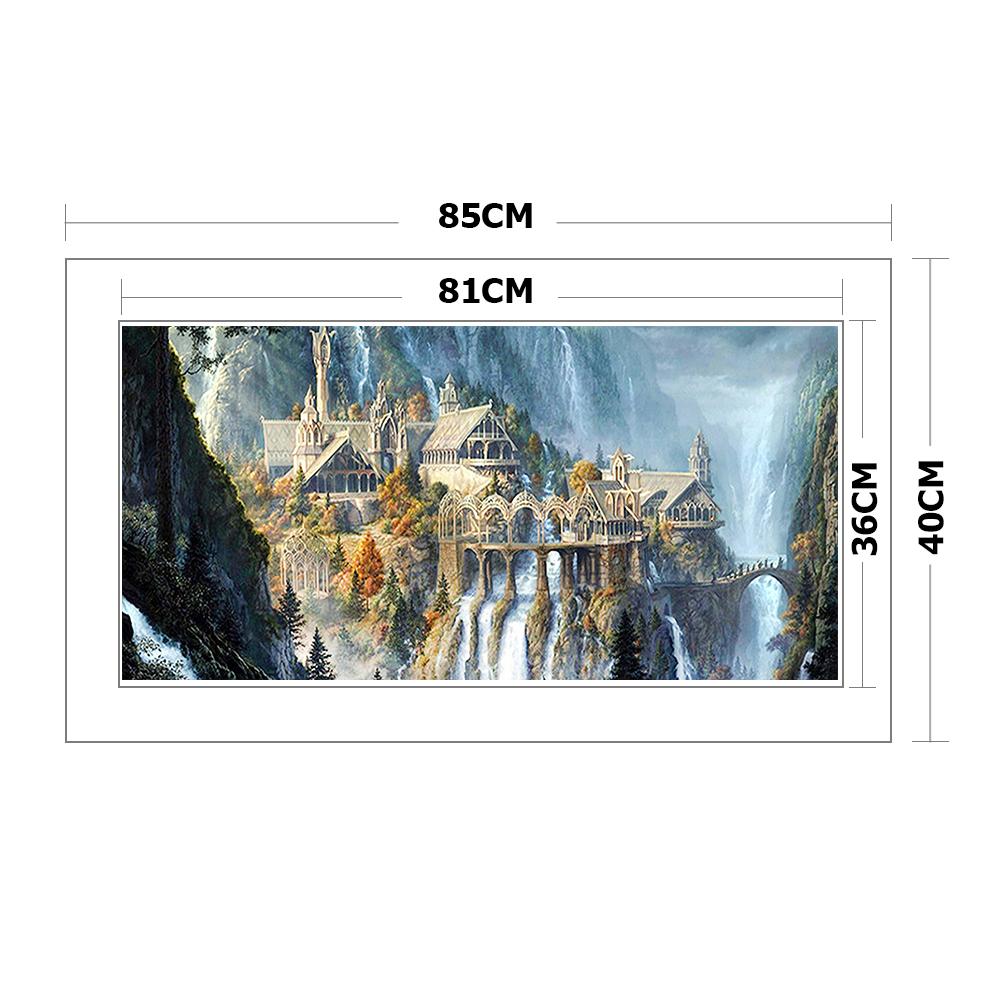 Landscape Cross Stitch Kits DIY  Cotton 11CT 3 Strands Printed Mosaic Cotton Embroidery Needlework Sets