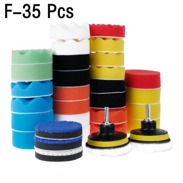 Car Polishing Sponge Pads Kit Buffing Waxing Foam Tool Polisher Machine Wax Pad for Removes Scratches Attachment Polishing Pad