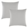 Set of 2 "Drift" Pure Cotton Dyed Washed Pillowcases 57 Threads/cm² All Sizes - Light Gray - Pillowcases 63 X 63 Cm X 2