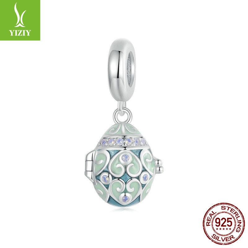 Пасхальное Яйцо Кролик Браслет Сделай Сам Из Бусин, Весенняя Свежесть Разделитель Бусин из Стерлингового Серебра S925