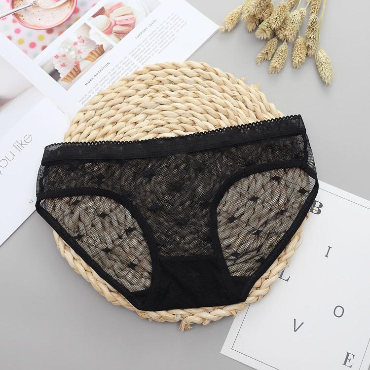 Sexy Net Yarn Panties Women Low Waist Transparent Briefs K142