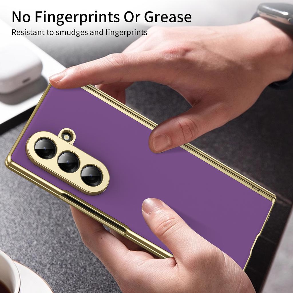 Case for Samsung Z Fold 4 5 6 7 with Glass Film Front Screen Protector 2-in-1 Shell Micro-matte Frosted Anti-Drop Anti-scratch