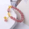 Natural Strawberry Crystal Bracelet Pink Crystal Bracelet Bangles Women Fashion Jewelry Accessories Gift