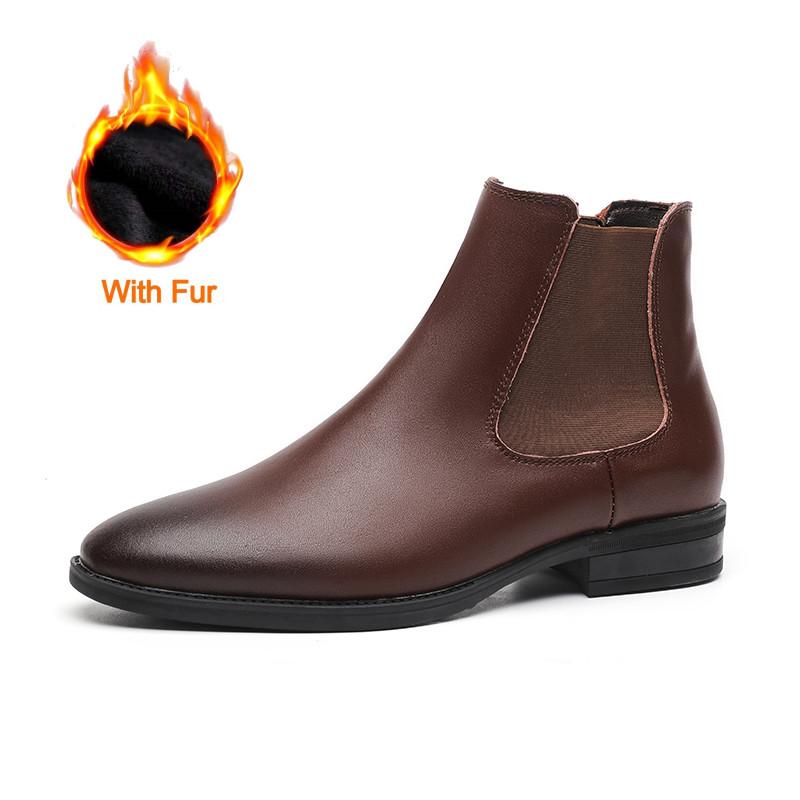 Мужские кожаные ботинки ручной работы, высококачественные повседневные ботинки для мужчин, ботинки челси, зимние новые высокие формальные мужские ботинки, деловая обувь