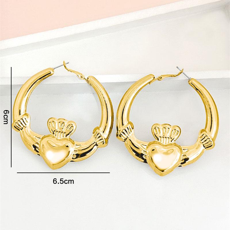 Большие Массивные Серьги-Кольца Кладдаagh Для Женщин Серьги Сильное Сердце Подарок На День Валентина Милые Акцентные Украшения Новинка 2025