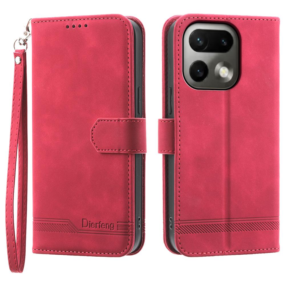 For iPhone 17 PU Leather Cases Flower Pattern Wallet Stand Phone Cover with Strap