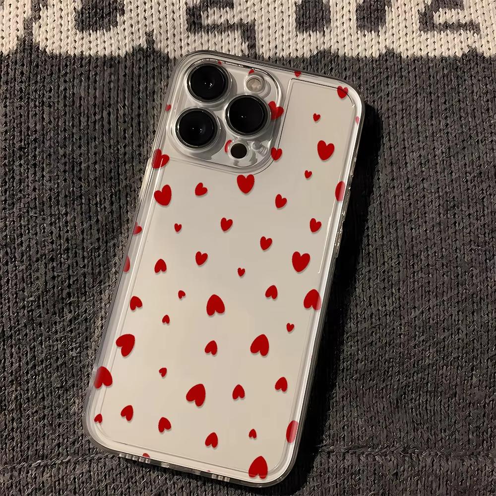 Светящийся чехол с принтом "Любовь" для iPhone 17 Pro Max 16 15 Pro 14 13 12 11 XR 17Air 16 Plus, прозрачный, силиконовый