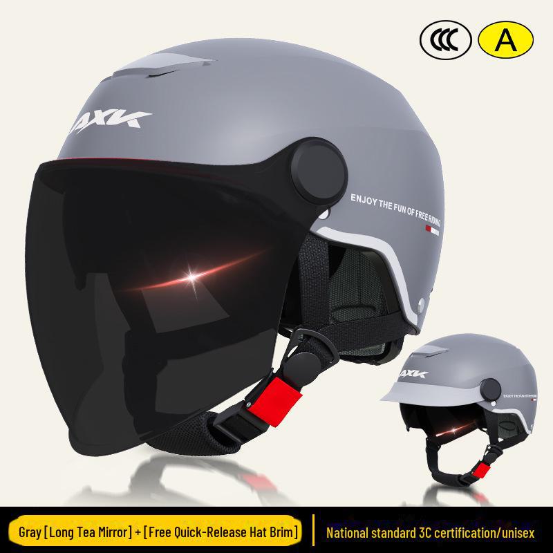 Шлем для электрического мотоцикла с сертификатом 3C: Солнцезащитный всесезонный шлем для мужчин и женщин