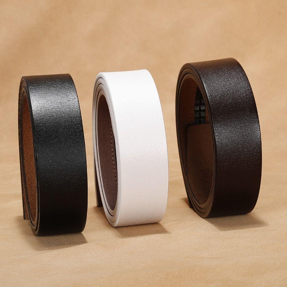 Without Buckle Craft DIY Genuine Leather Belt 3.5cm Waistband Non-porous Girdle Classic Waistband