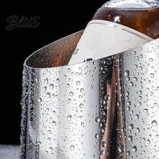 Прочный ведерко для льда из нержавеющей стали, тяжелое ведро, охладитель для шампанского и вина с наклоном