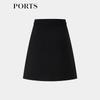 PORTS Overlapping A-Line Wool Blend Skirt
