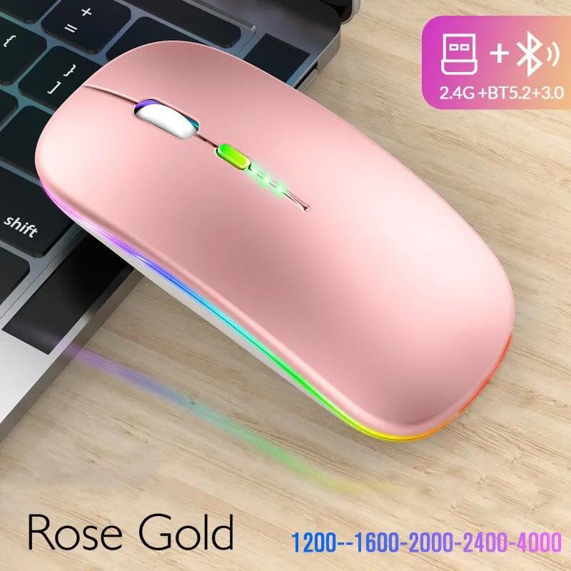 New Bluetooth Wireless Mouse with USB Rechargeable RGB Mouse for Computer Laptop PC Macbook Gaming Mouse Gamer 2.4GHz Portable