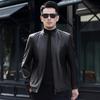 Men's Top-Grain Leather Stand Collar Jacket