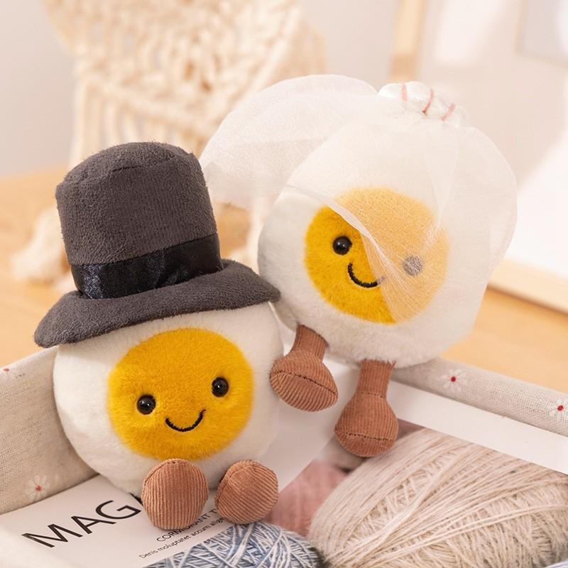 Adorable Plush Boiled Egg Graduation Gift With Cap For Friends And Classmates