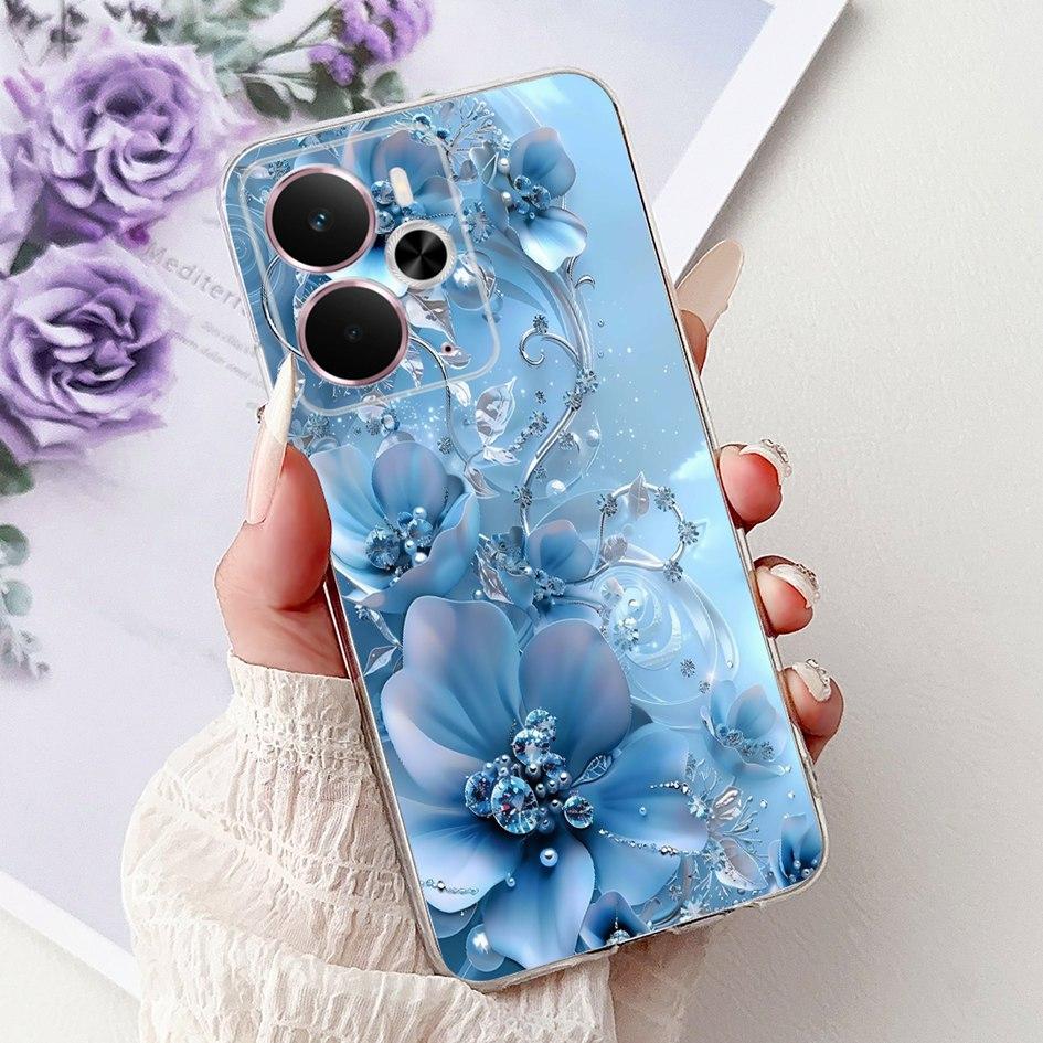 Чехол Для Realme 14 5G Новый Стильный Розовый Бабочка Луна Мягкий Силиконовый Чехол Coque Для Realme14 14X 14T Бампер Realme14T 14 X Funda